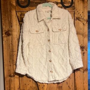 Soft Sherpa Pattern Cream Button Jacket